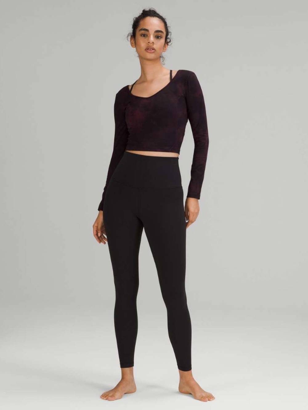 Lululemon Align Long Sleeve Shirt Diamond Dye Cassis Black - size 8